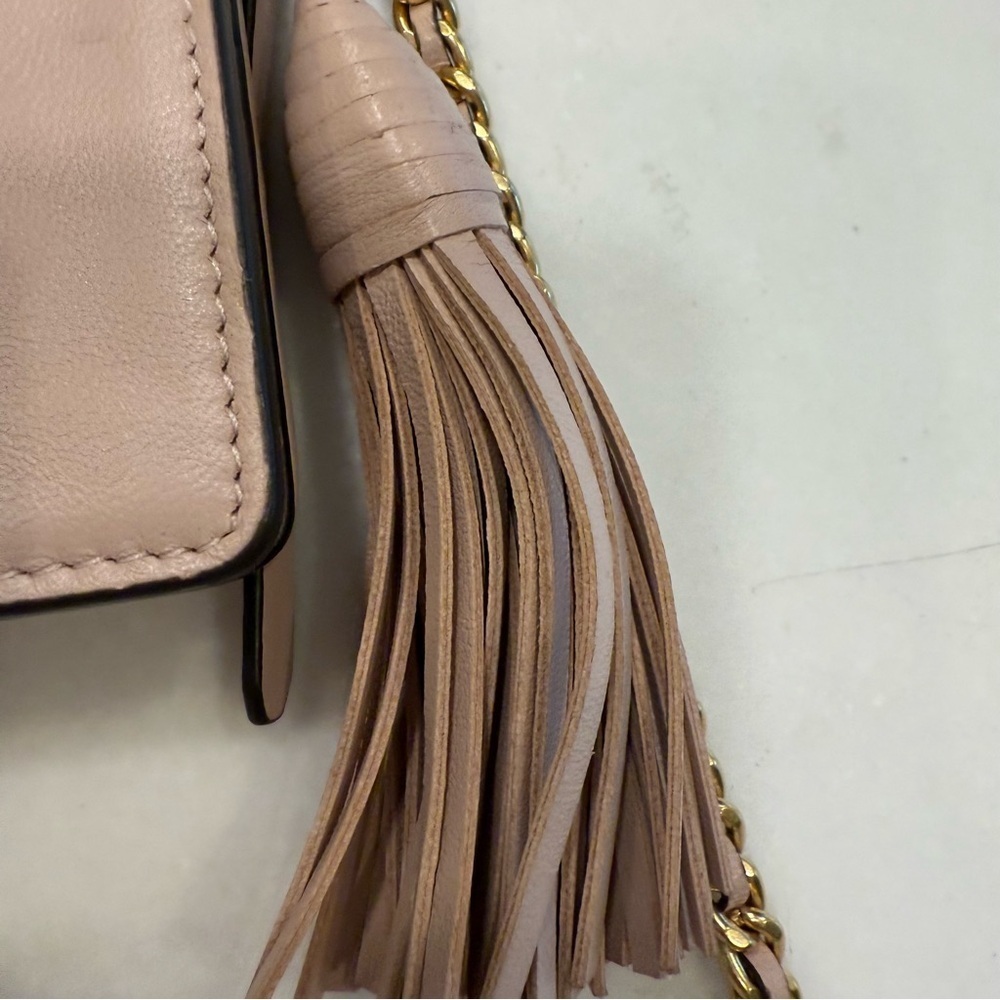 Tory Burch Fleming  Women’s Pale Pink Quilted Leather Crossbody Bag MSRP $348 - Picture 6 of 16